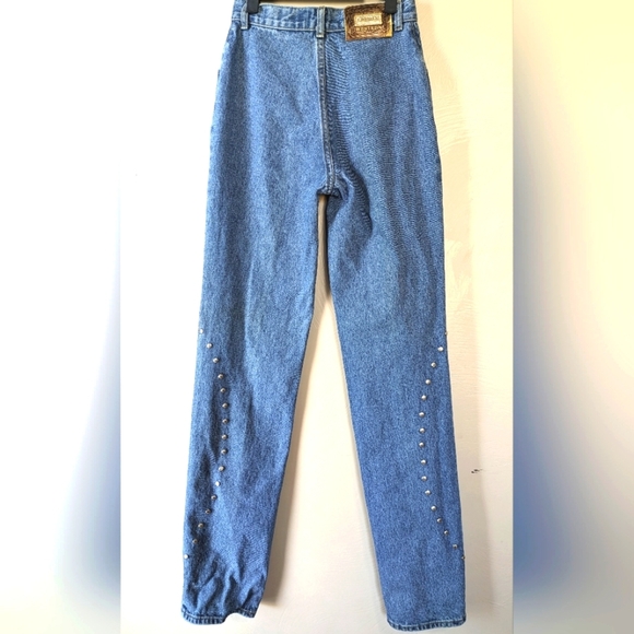 90's Vintage LAWMAN WESTERN Jeans, Silver Rivets, 25 x 34, Rare! - Picture 2 of 10